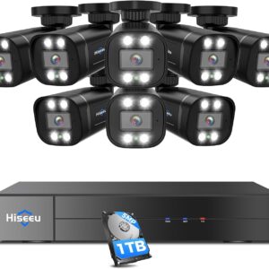 Hiseeu 3K Wired Outdoor Security Camera System with Audio