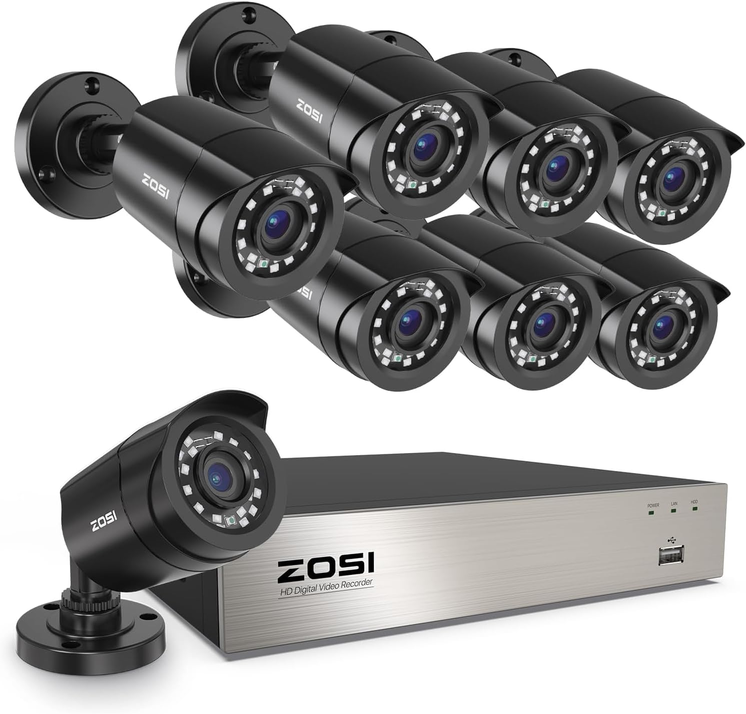 ZOSI 3K Lite 8CH Home Security Camera System Outdoor Indoor, AI Human