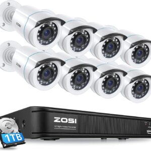 ZOSI H.265+ Home Security Camera System with AI Human Vehicle Detection