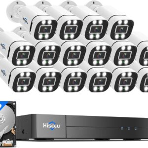 Hiseeu 16CH 3K Wired Security Camera System with Smart Dual Light
