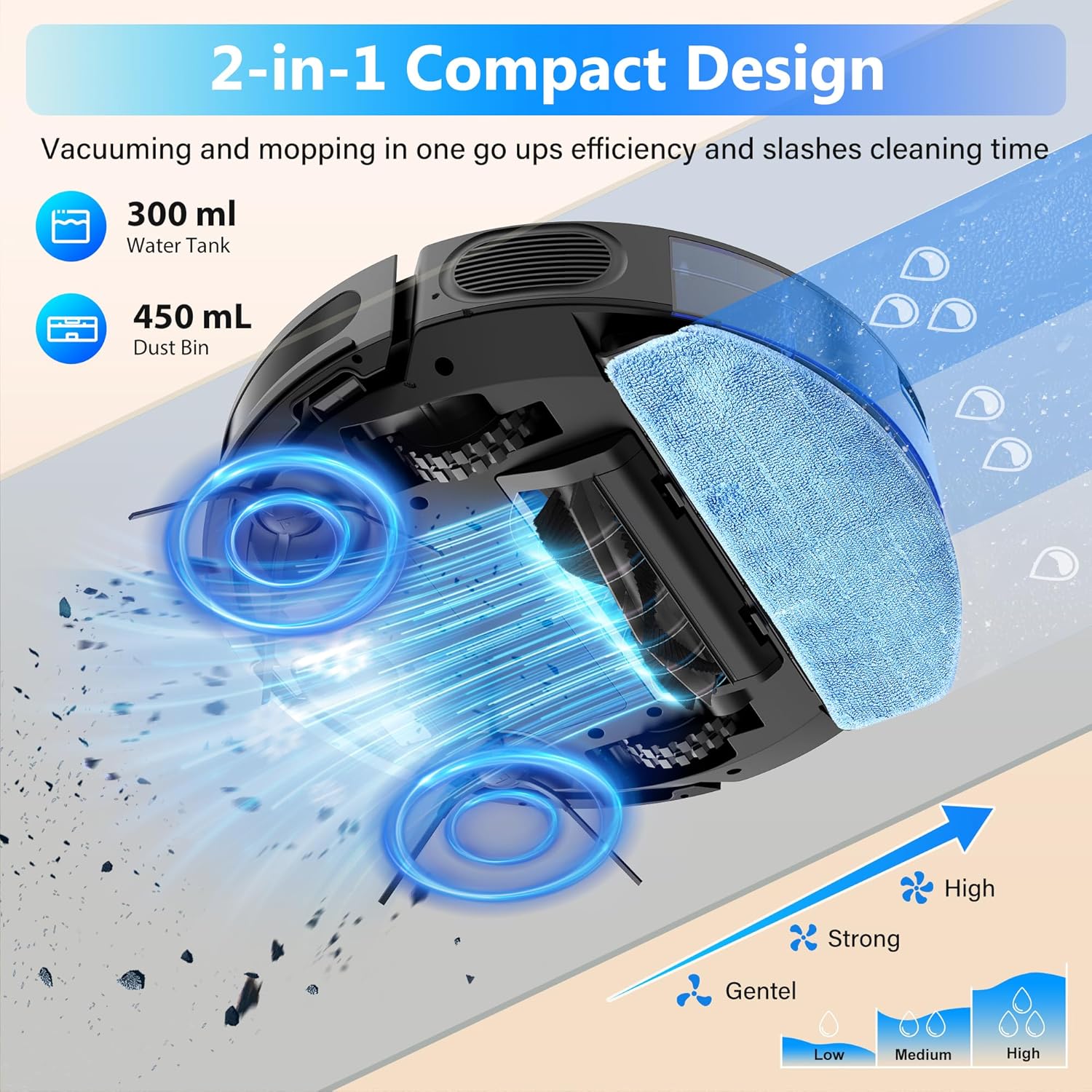 Tikom Robot Vacuum and Mop Combo - Image 3